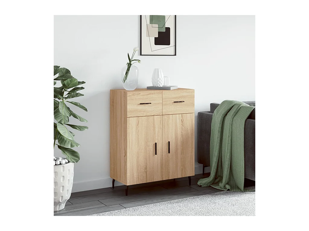 Dressoir 69,5x34x90 cm bewerkt hout sonoma eikenkleurig NL58781