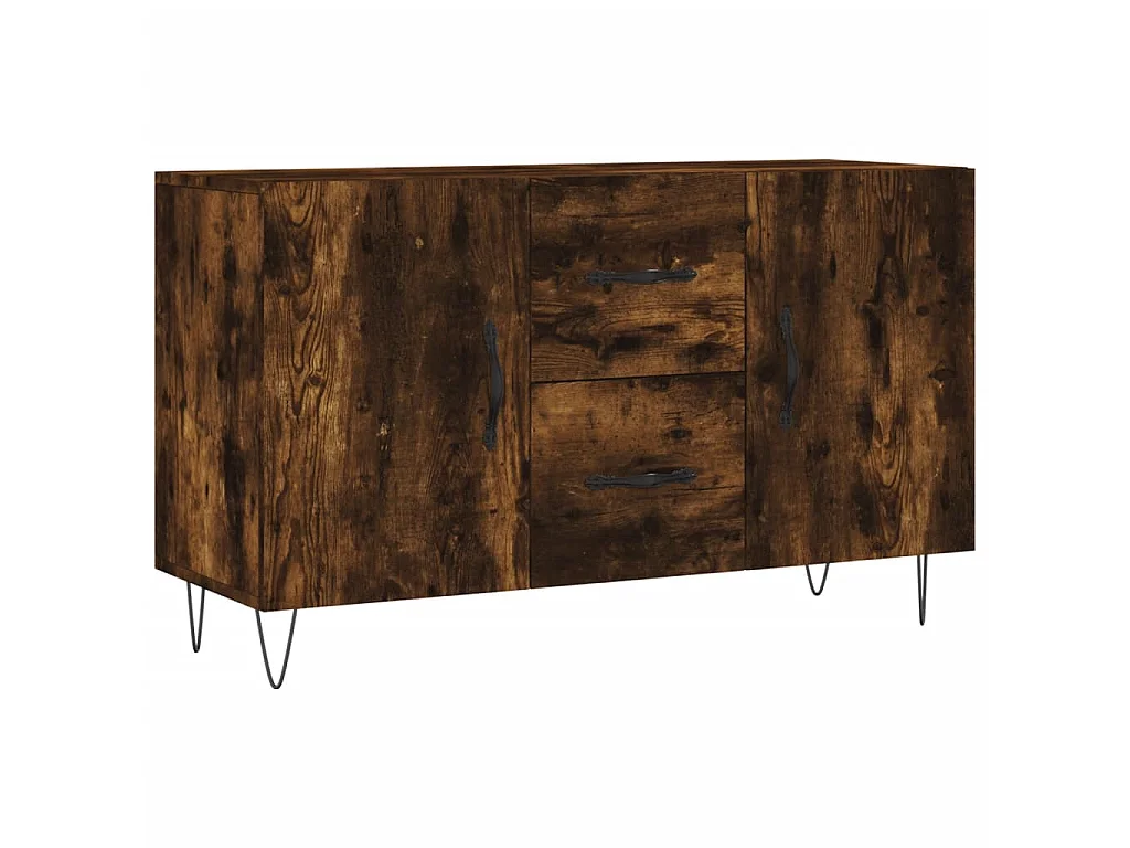 Buffet chêne fumé 100x36x60 cm bois d'ingénierie QWE23911