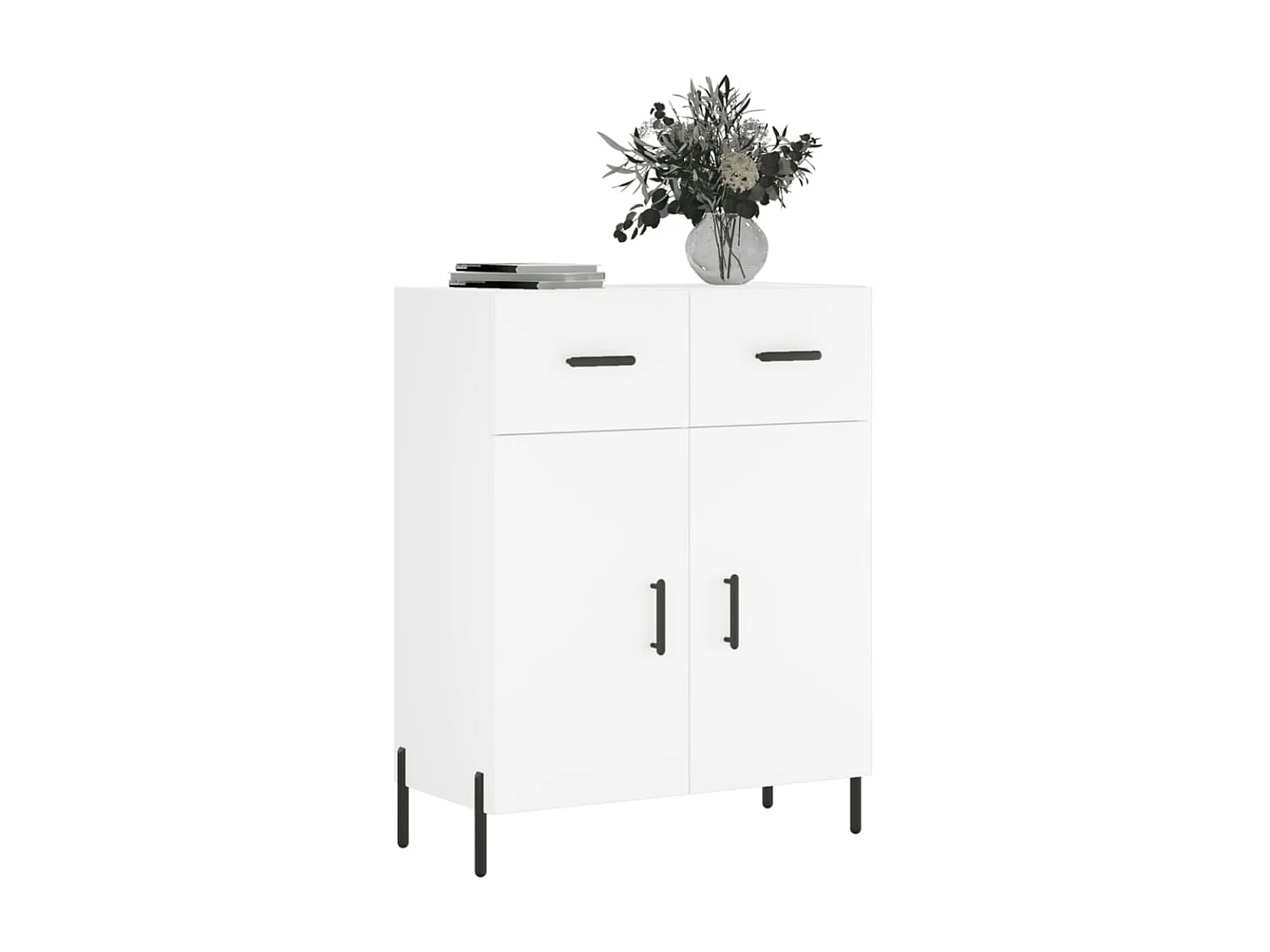 Buffet blanc 69,5x34x90 cm bois d'ingénierie QWE53472