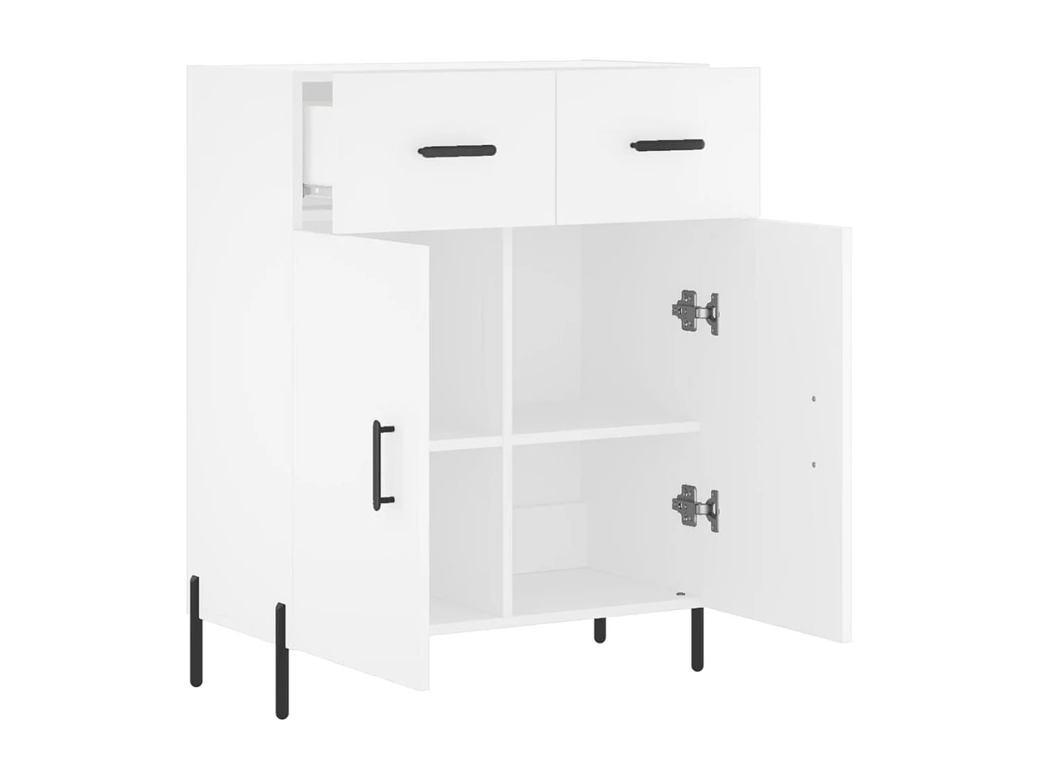 Buffet blanc 69,5x34x90 cm bois d'ingénierie QWE53472