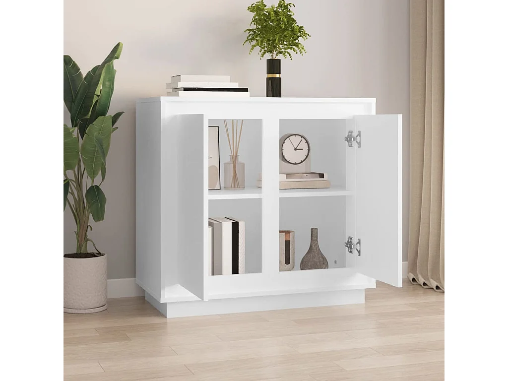 Dressoir 80x34x75 cm bewerkt hout wit NL396829