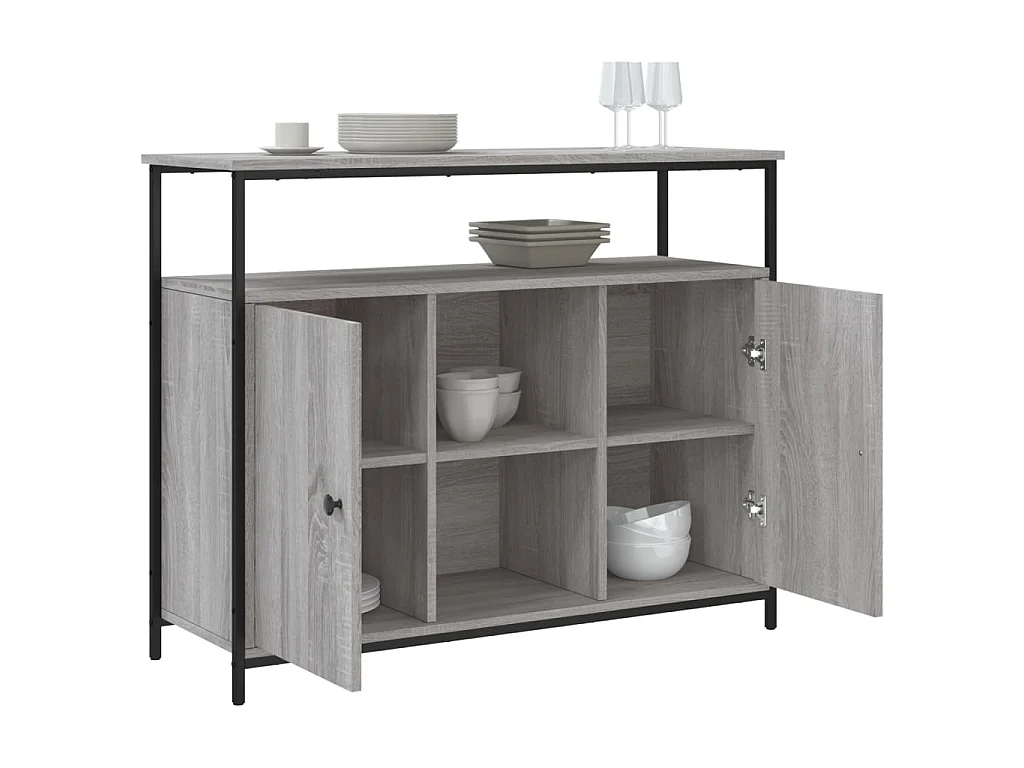 Buffet sonoma gris 100x35x80 cm bois d'ingénierie QWE21712