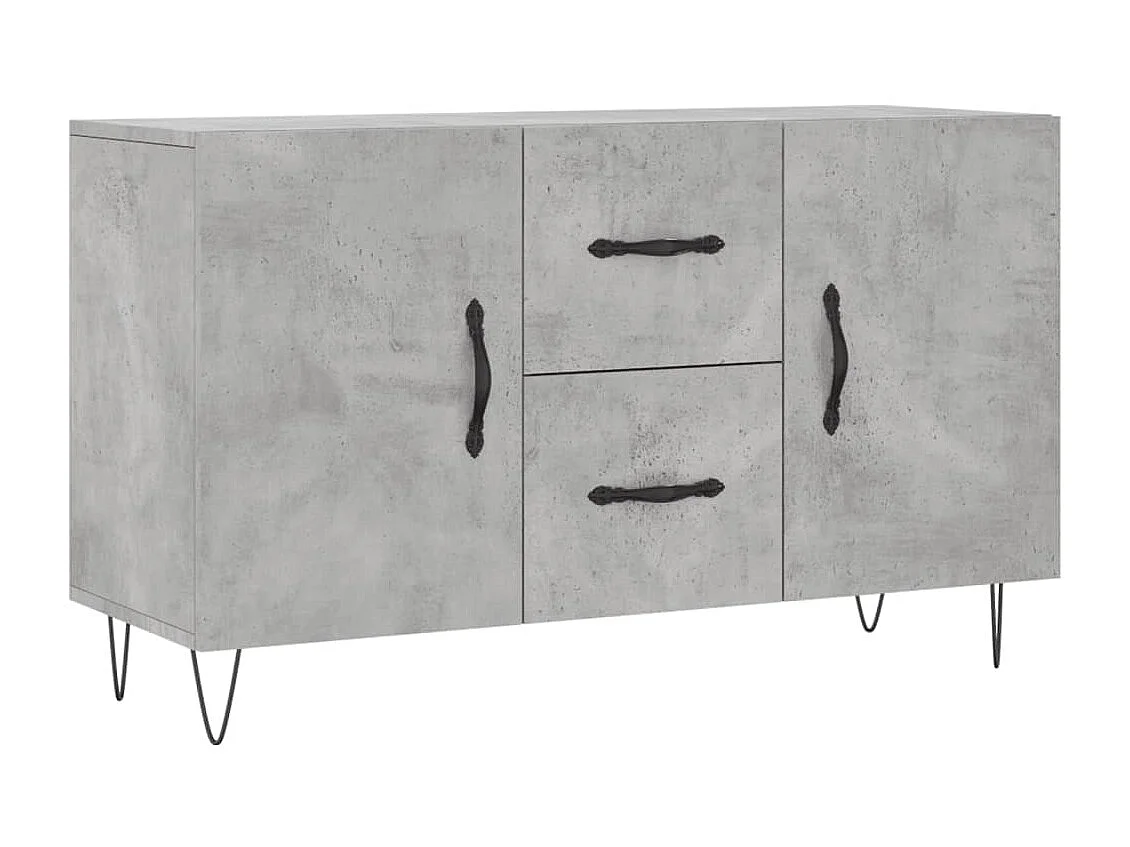 Buffet gris béton 100x36x60 cm bois d'ingénierie QWE66303