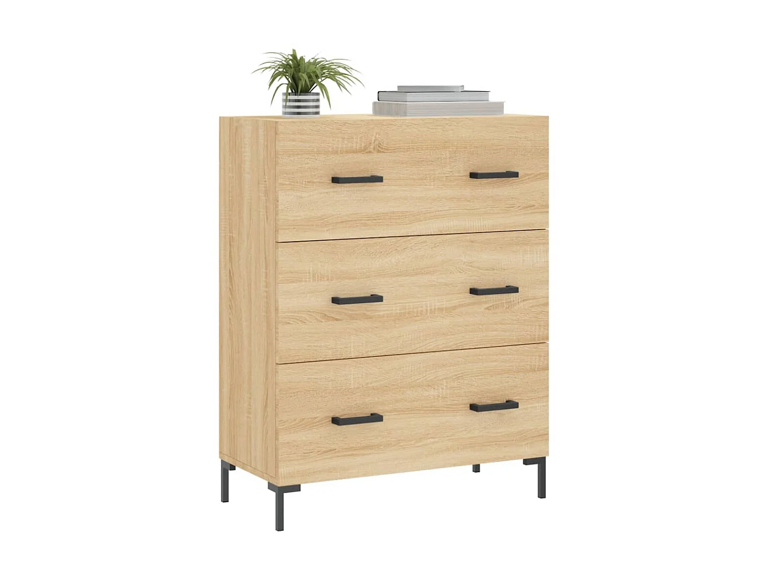 Buffet chêne sonoma 69,5x34x90 cm bois d'ingénierie QWE89419