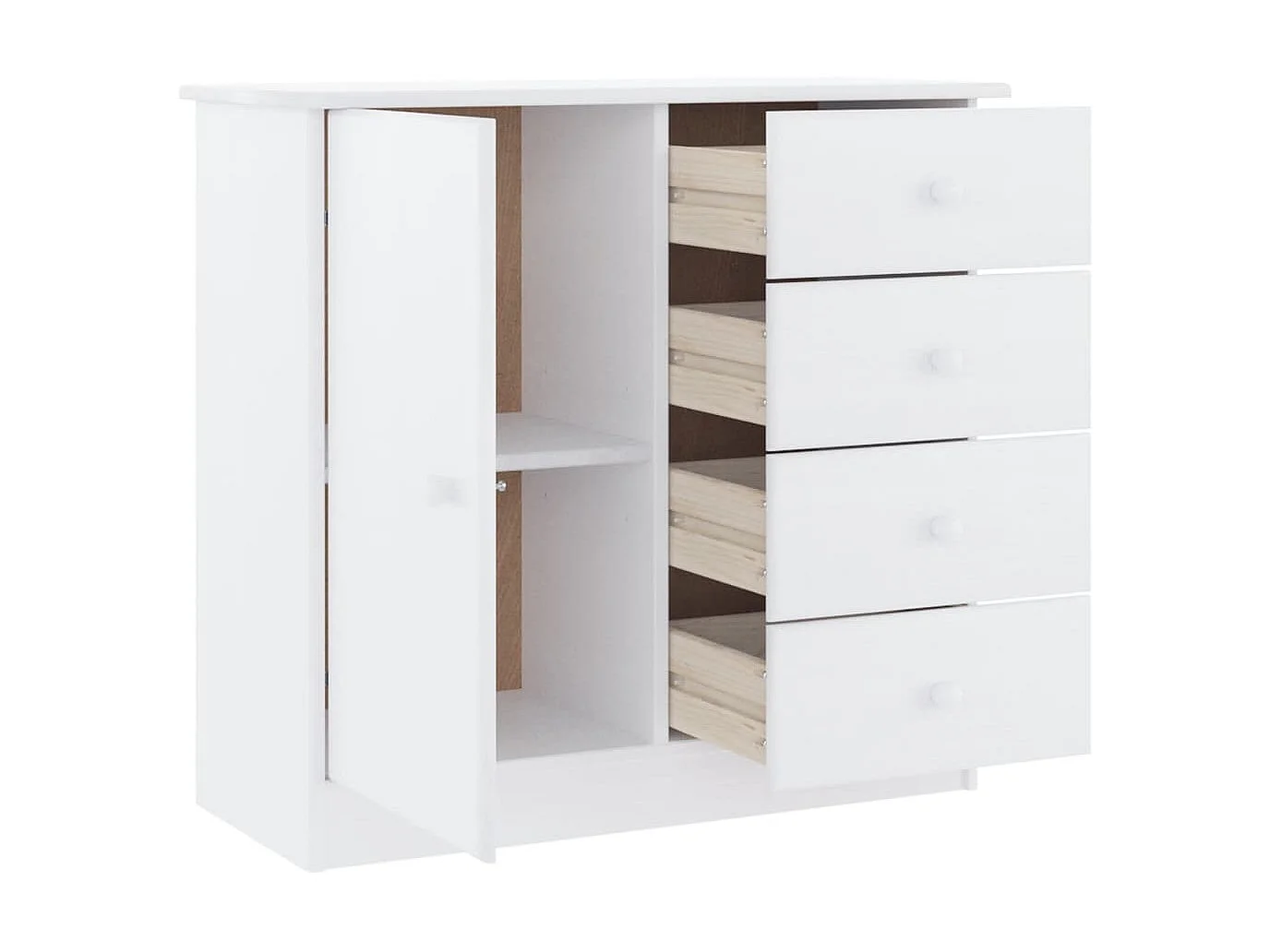 Buffet ALTA blanc 77x35x73 cm bois massif de pin QWE54996