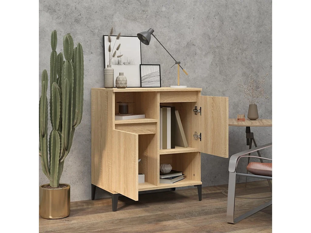 Dressoir 60x35x70 cm bewerkt hout sonoma eikenkleurig NL16980