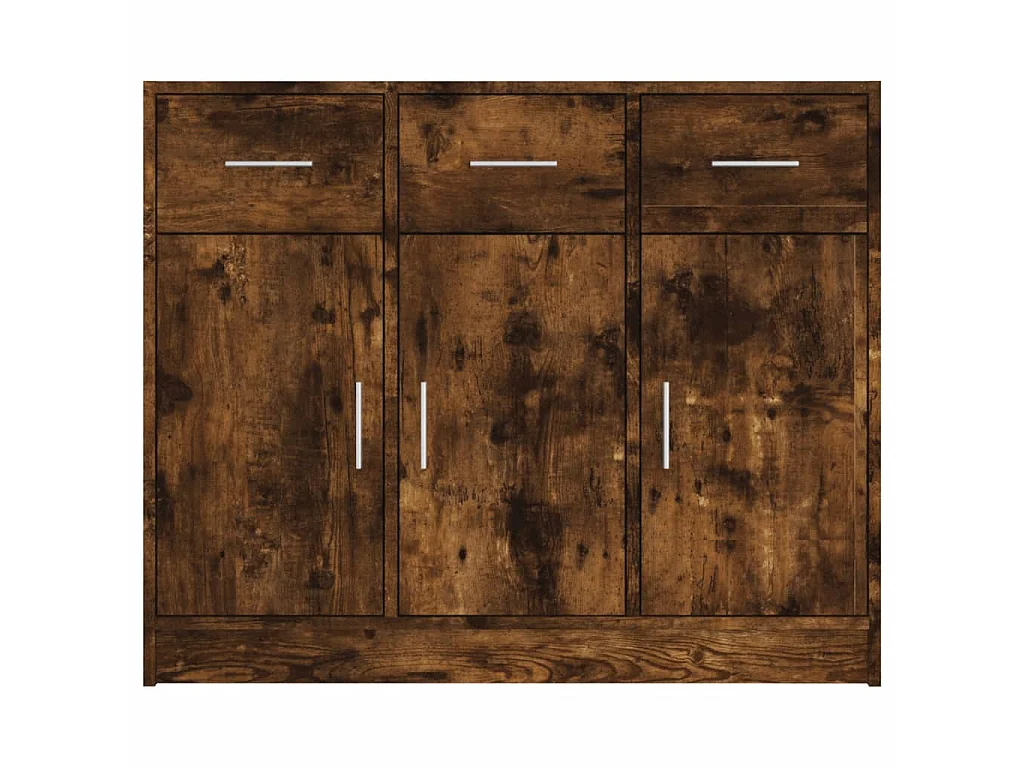 Aparador madera de ingeniería roble ahumado 91x28x75 cm ES92508