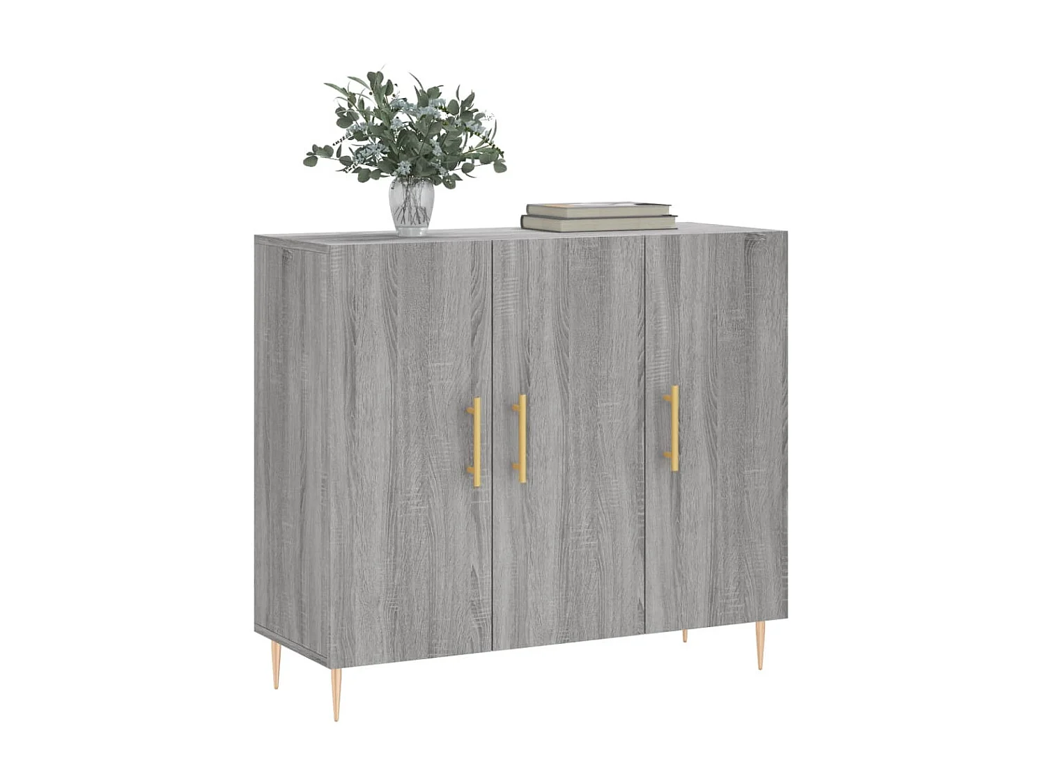 Buffet sonoma gris 90x34x80 cm bois d'ingénierie QWE81555