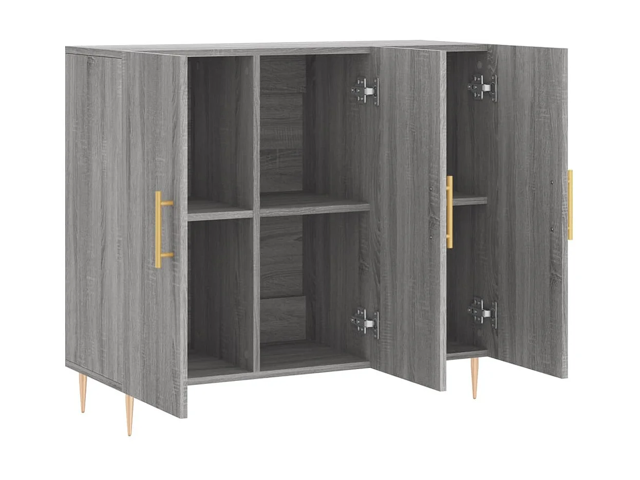 Buffet sonoma gris 90x34x80 cm bois d'ingénierie QWE81555
