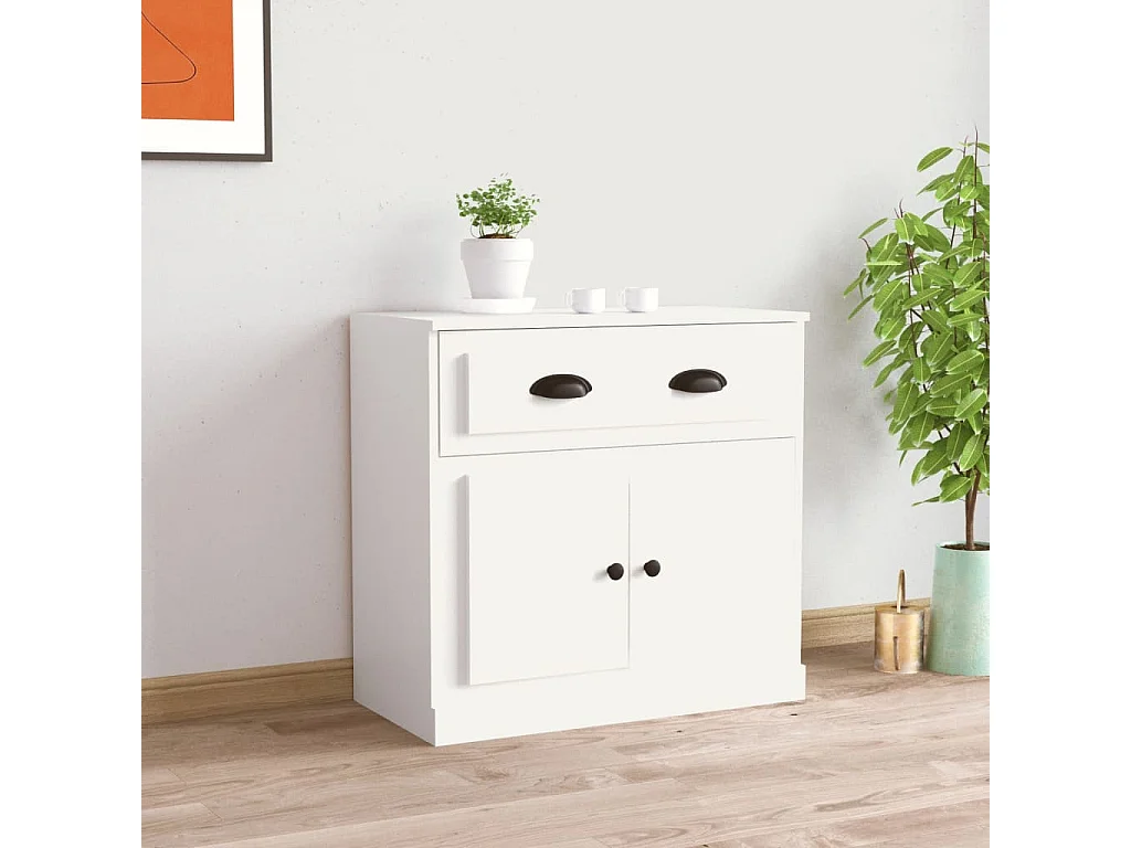 Buffet blanc 70x35,5x67,5 cm bois d'ingénierie EGER21718