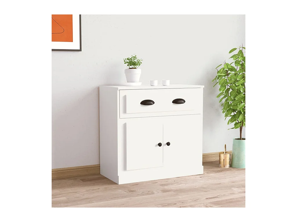 Buffet blanc 70x35,5x67,5 cm bois d'ingénierie EGER21718