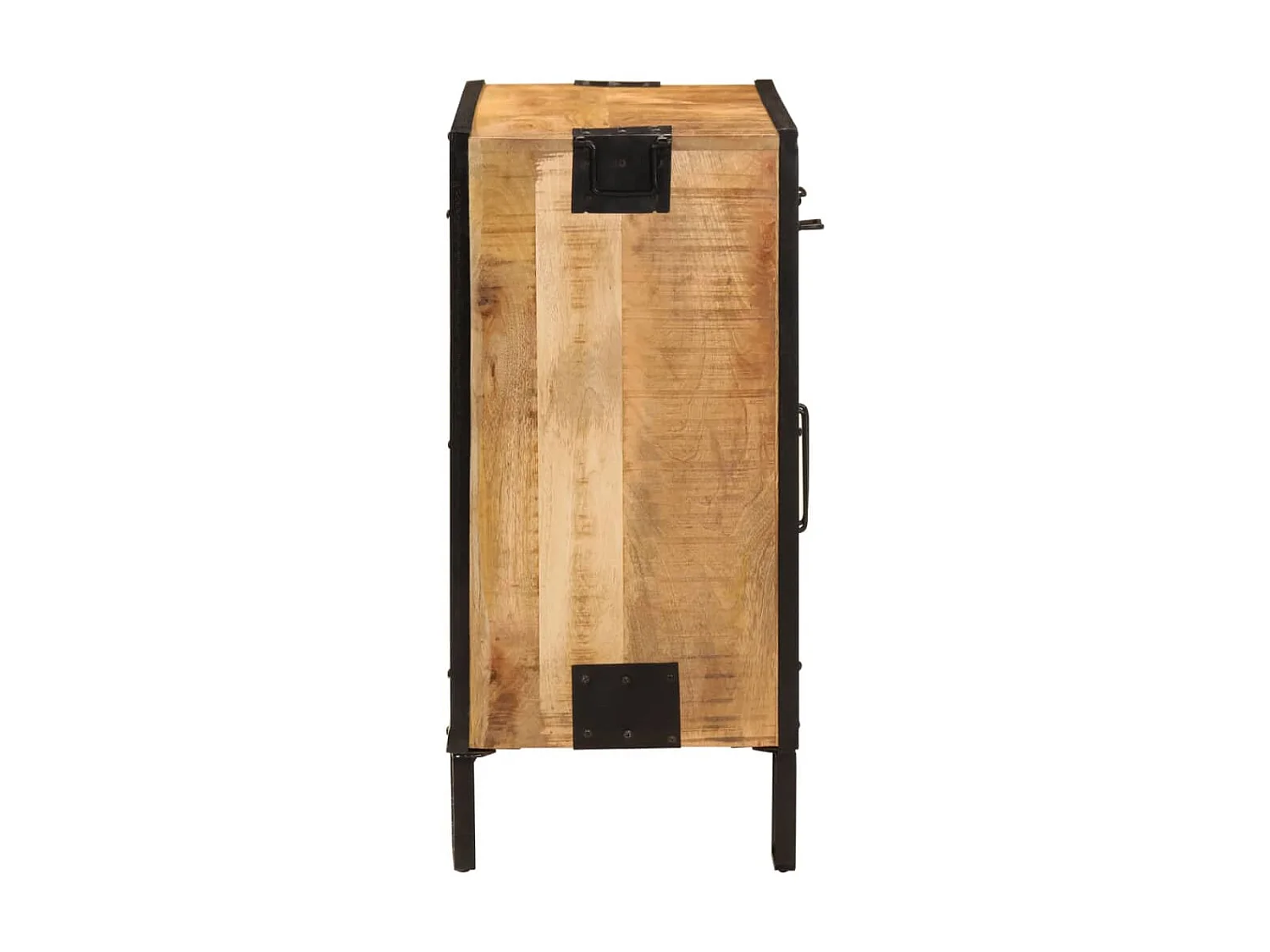 Buffet 80x31x66 cm bois de manguier brut massif et métal QWE64936