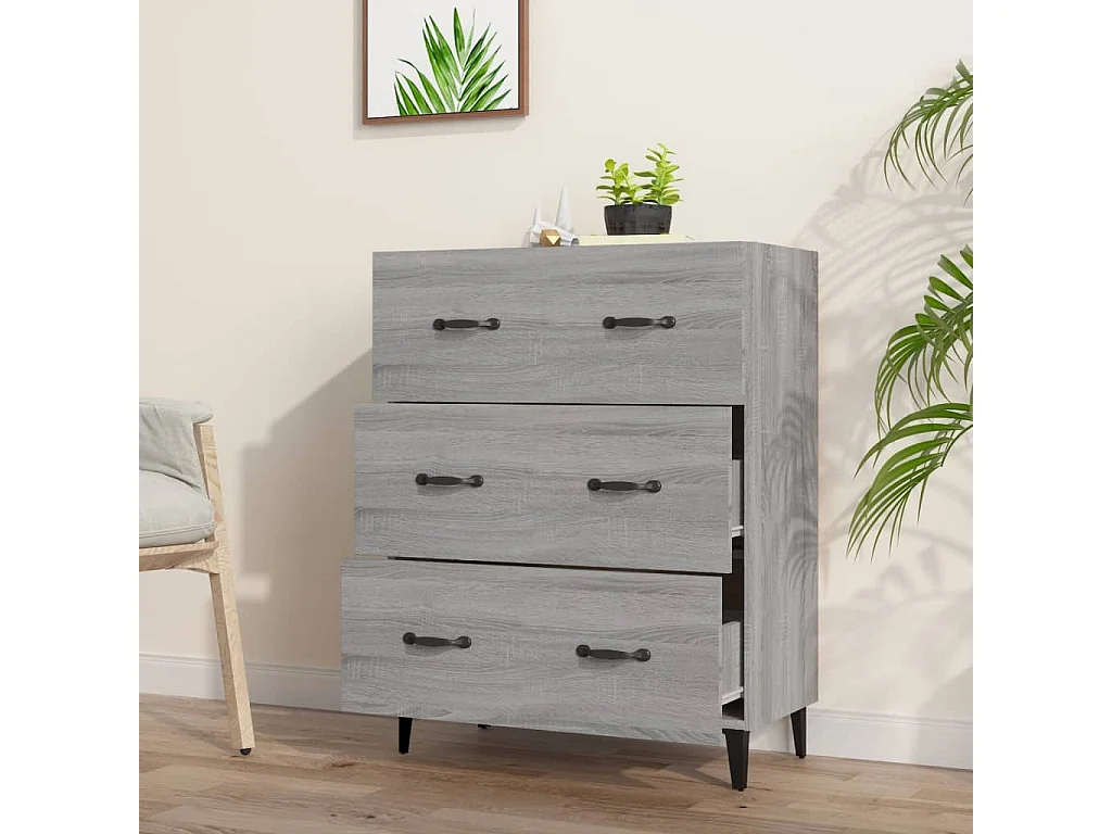 Buffet sonoma gris 69,5x34x90 cm bois d'ingénierie EGER28509