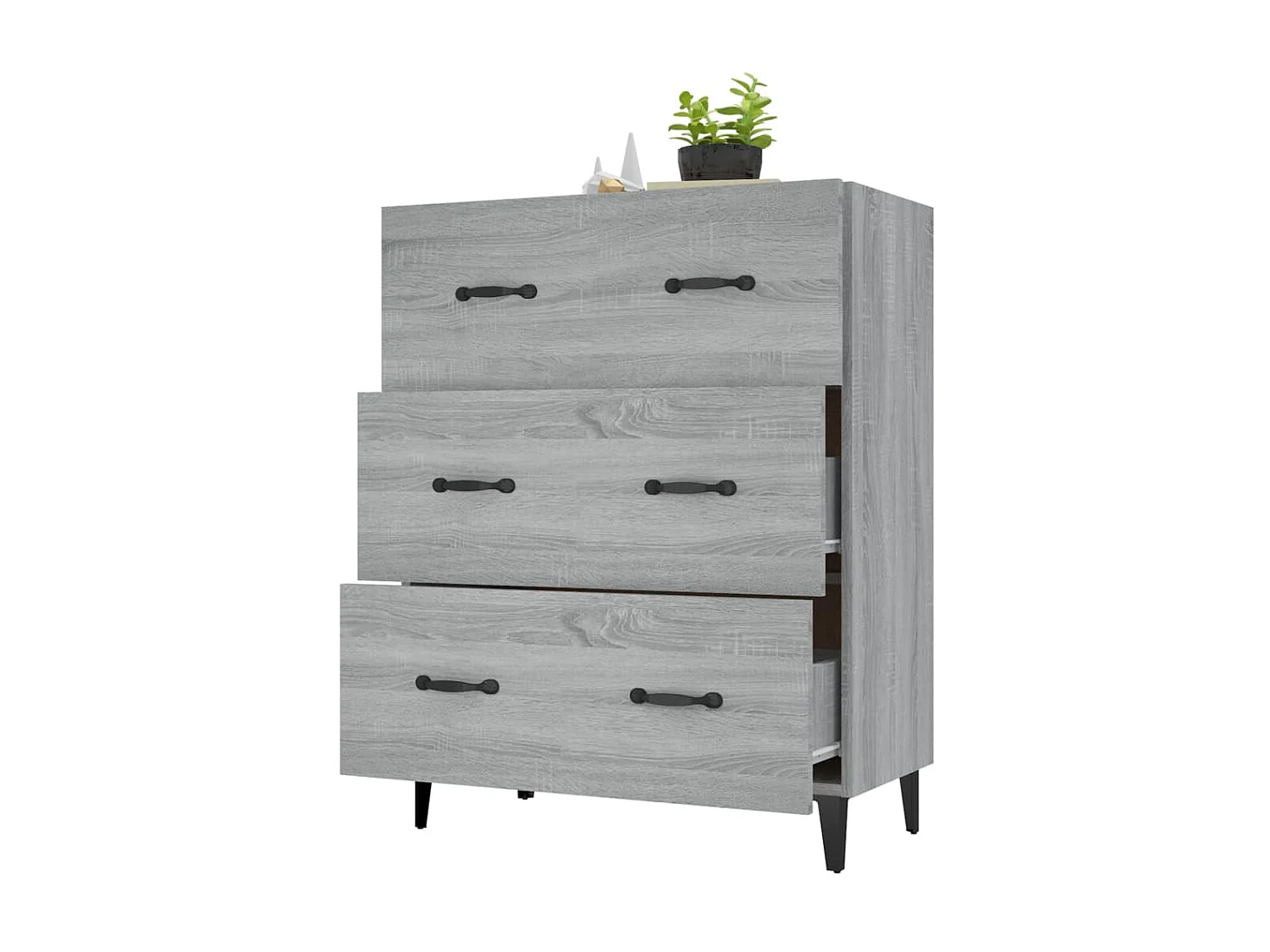 Buffet sonoma gris 69,5x34x90 cm bois d'ingénierie EGER28509