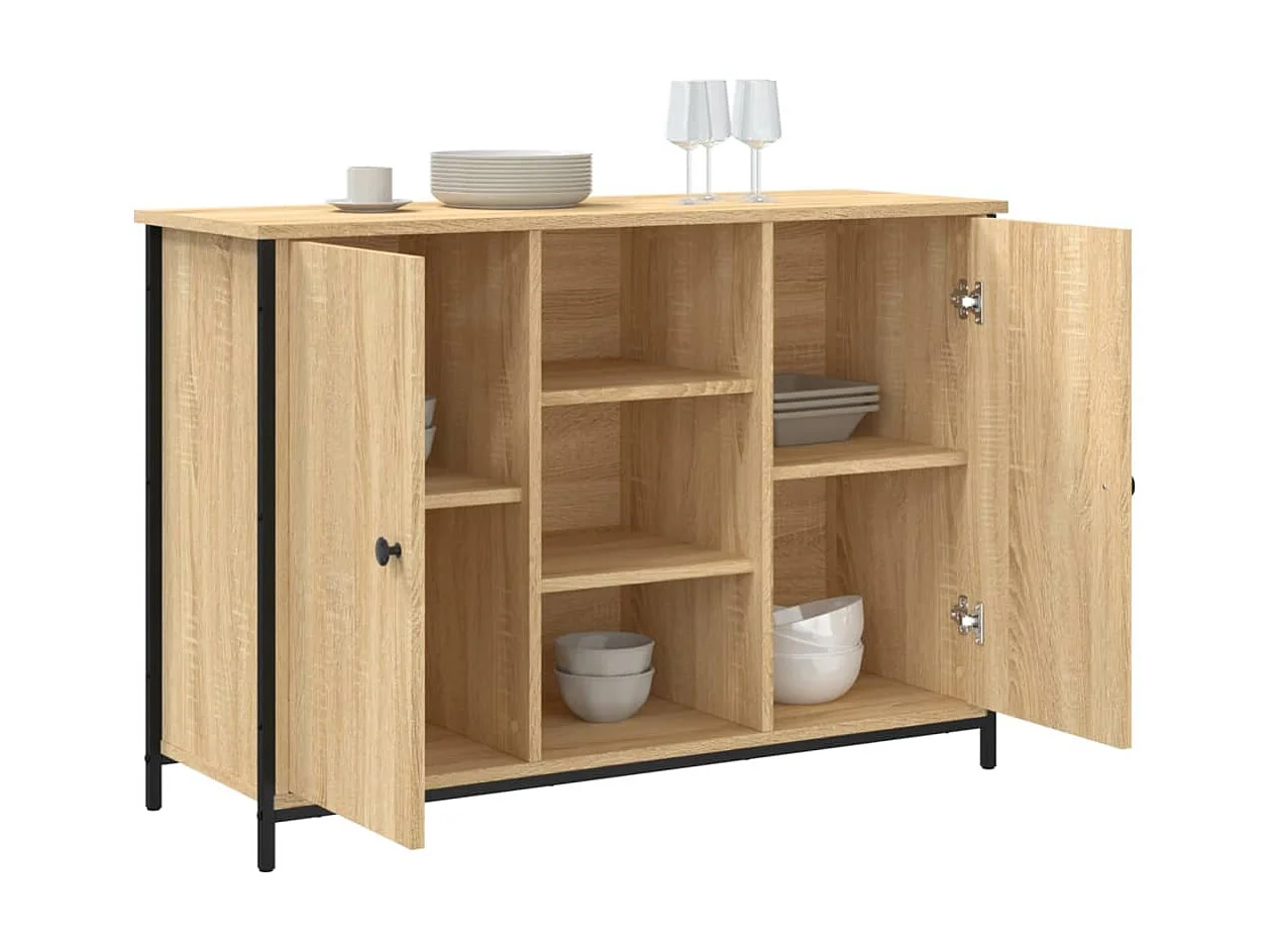 Buffet chêne sonoma 100x35x70 cm bois d'ingénierie QWE51135