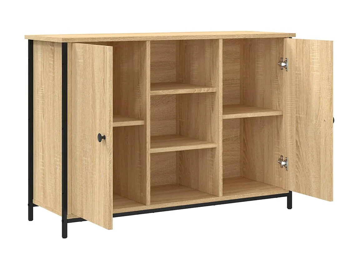 Buffet chêne sonoma 100x35x70 cm bois d'ingénierie QWE51135