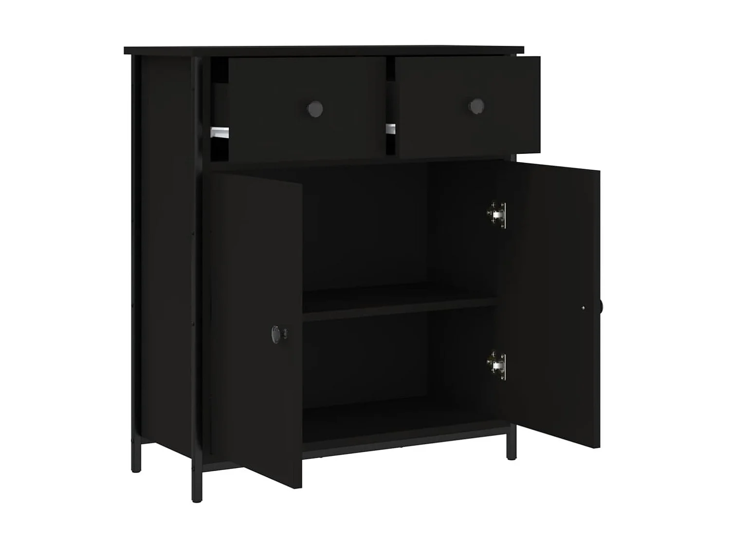 Aparador 70x30x80 cm derivados de madeira preto PT734563