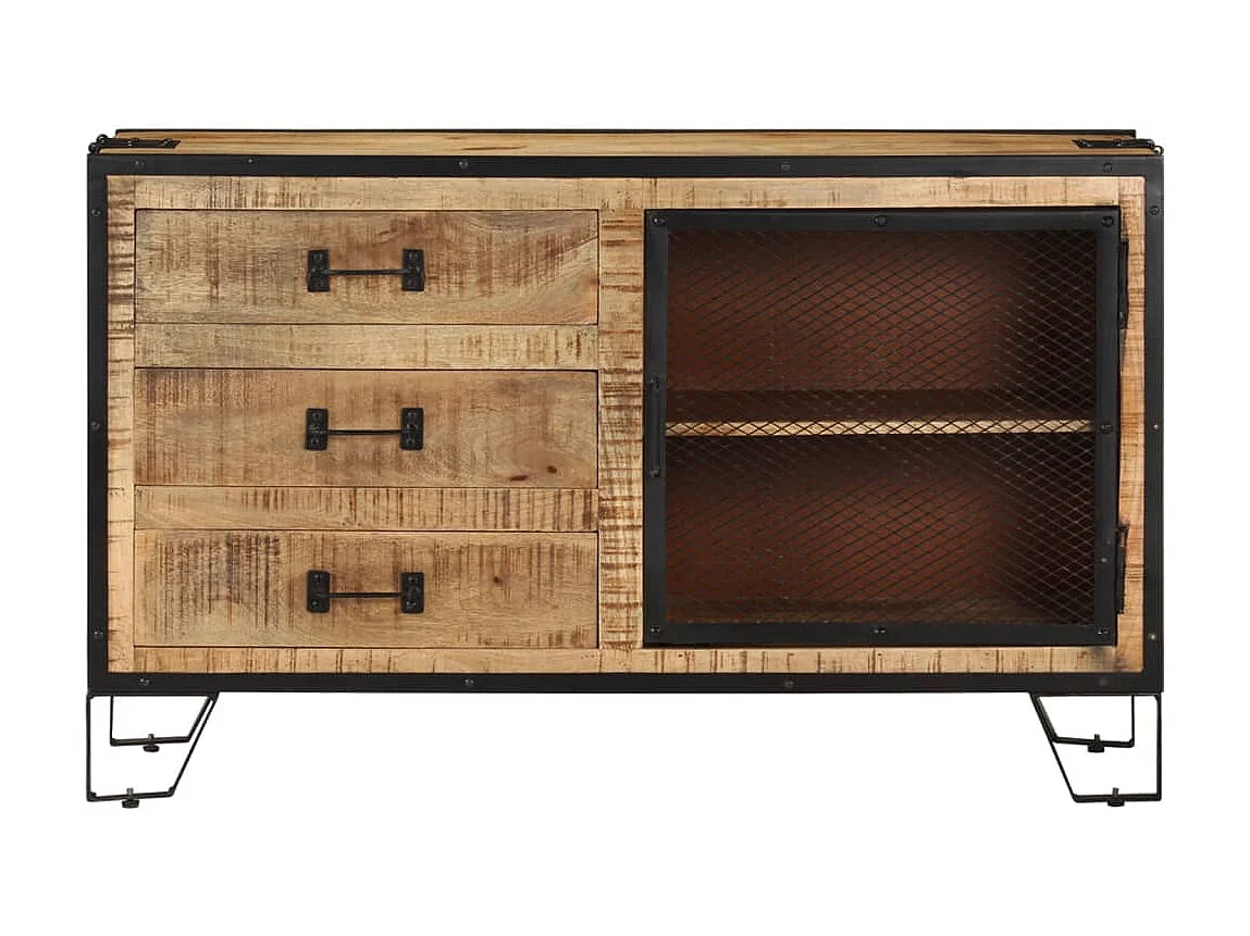 Buffet 100x31x60 cm Bois de manguier massif brut EGER86421