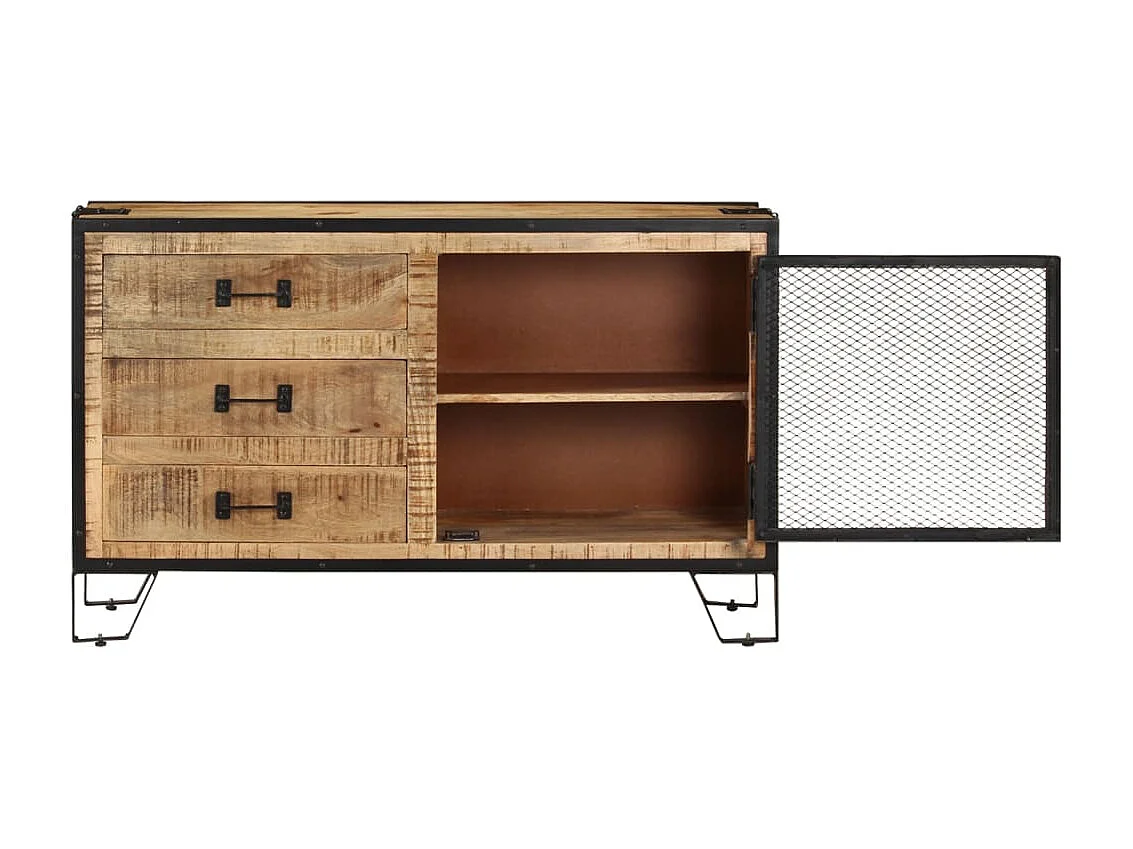 Buffet 100x31x60 cm Bois de manguier massif brut EGER86421