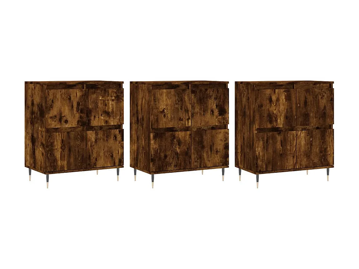 lot de 3 Buffets Chêne fumé Bois d'ingénierie QWE29755
