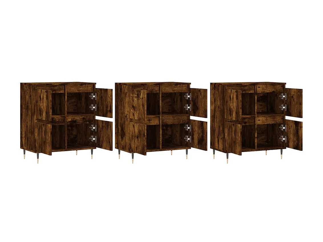 lot de 3 Buffets Chêne fumé Bois d'ingénierie QWE29755