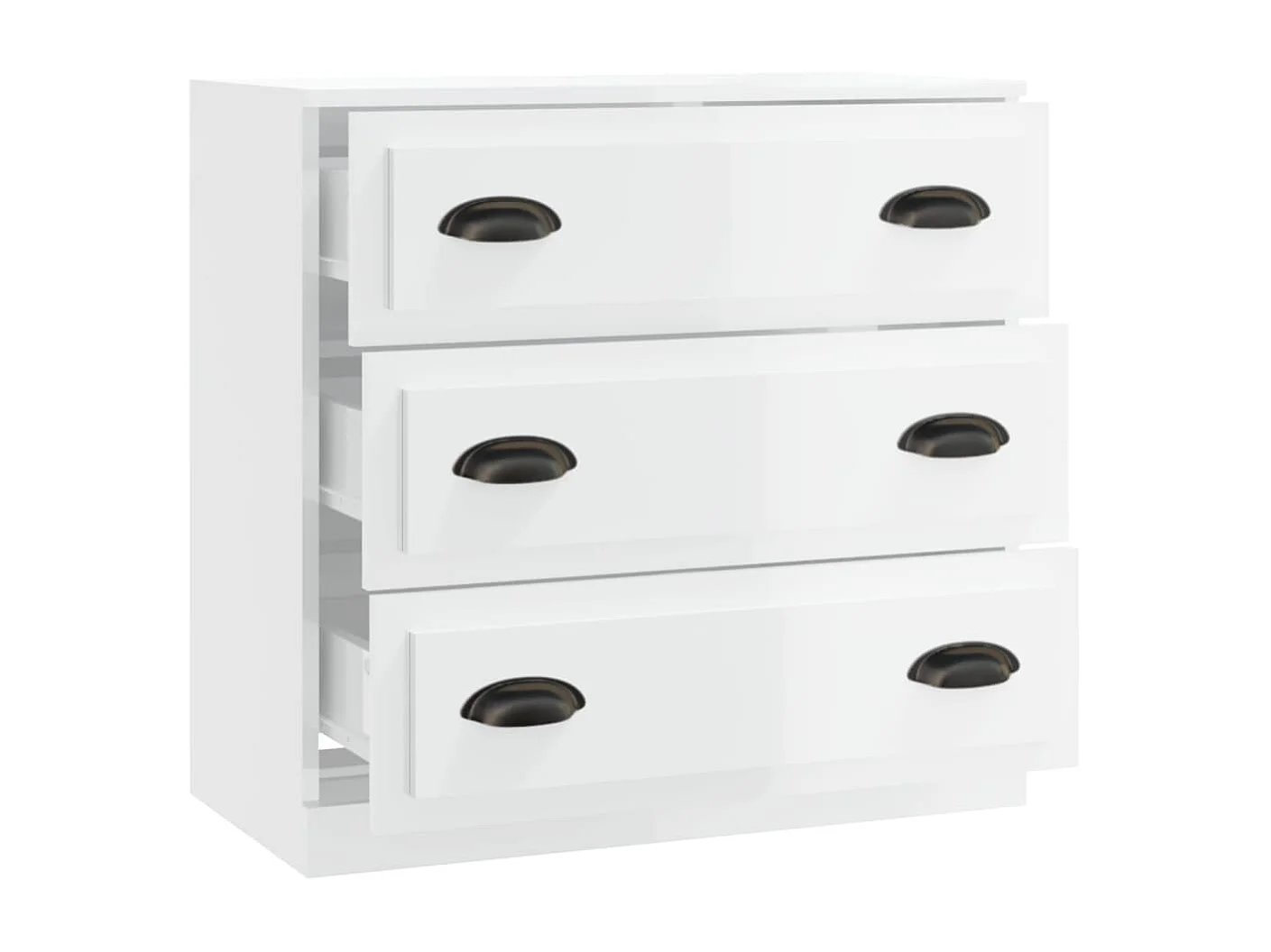 Buffet blanc brillant 70x35,5x67,5 cm bois d'ingénierie EGER81130