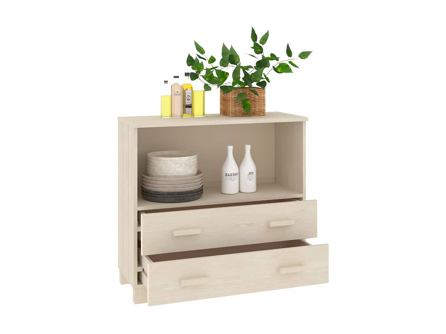 Dressoir HAMAR 85x35x80 cm massief grenenhout honingbruin NL267355