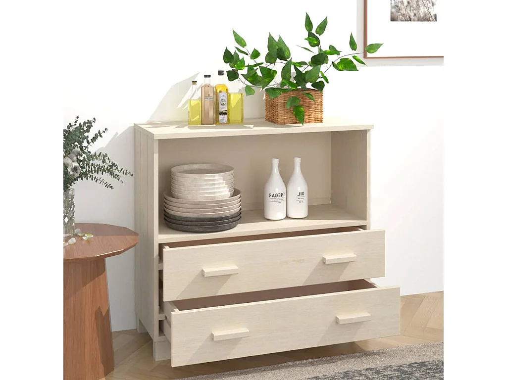 Dressoir HAMAR 85x35x80 cm massief grenenhout honingbruin NL267355