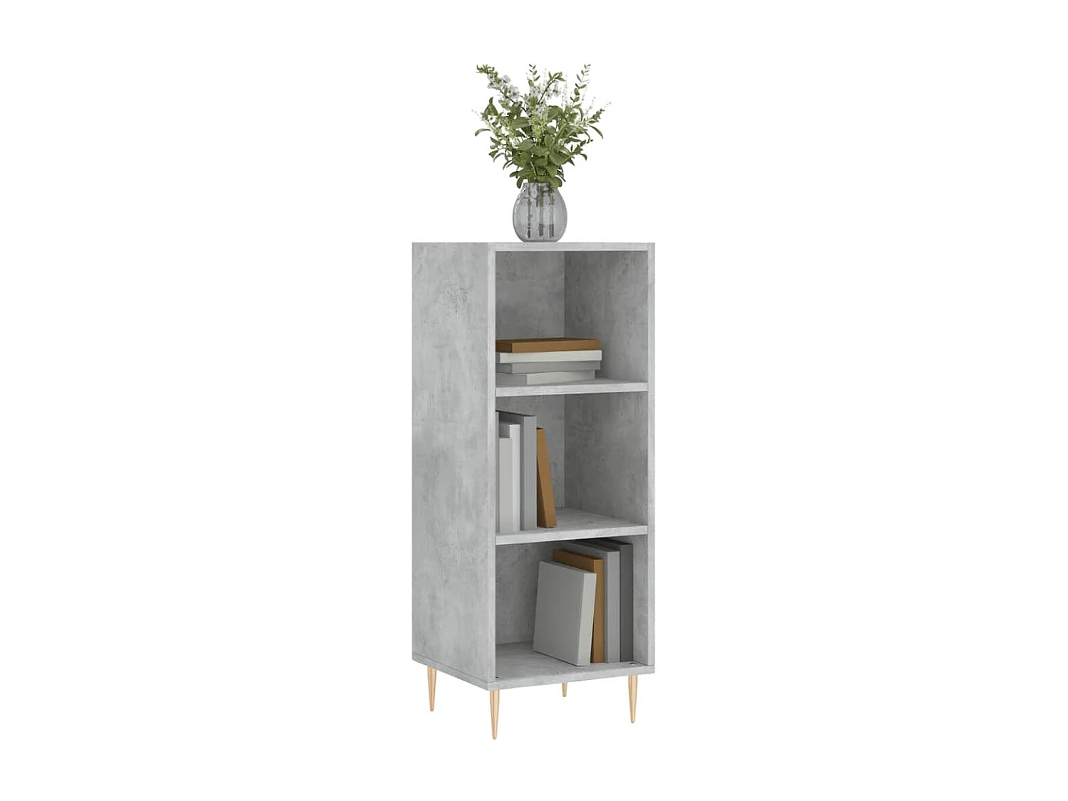 Buffet gris béton 34,5x32,5x90 cm bois d'ingénierie QWE57135