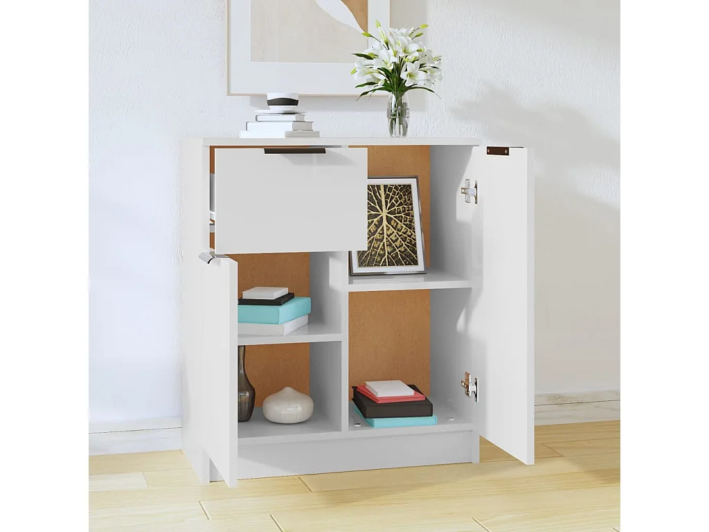 Buffet Blanc 60x30x70 cm Bois d'ingénierie QWE99327