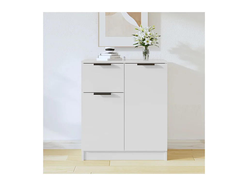 Buffet Blanc 60x30x70 cm Bois d'ingénierie QWE99327