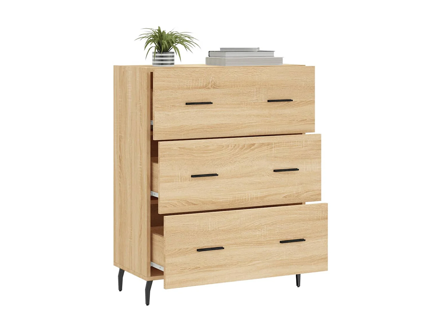 Dressoir 69,5x34x90 cm bewerkt hout sonoma eikenkleurig NL21159