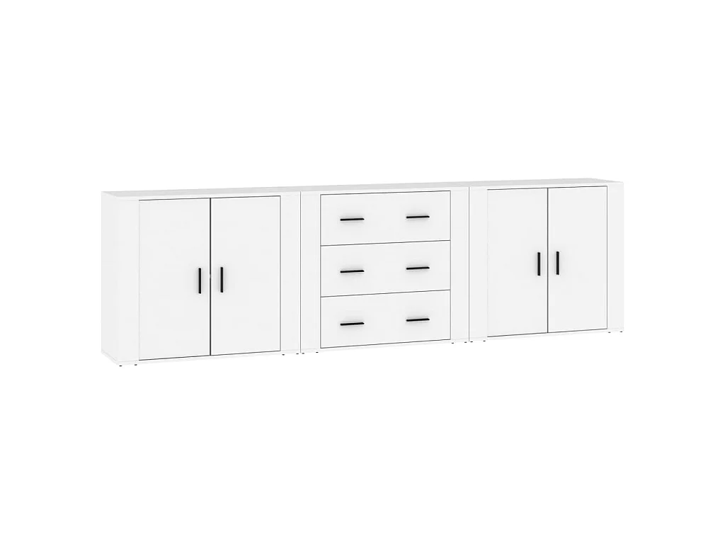 Buffets 3 pcs Blanc Bois d'ingénierie EGER80833