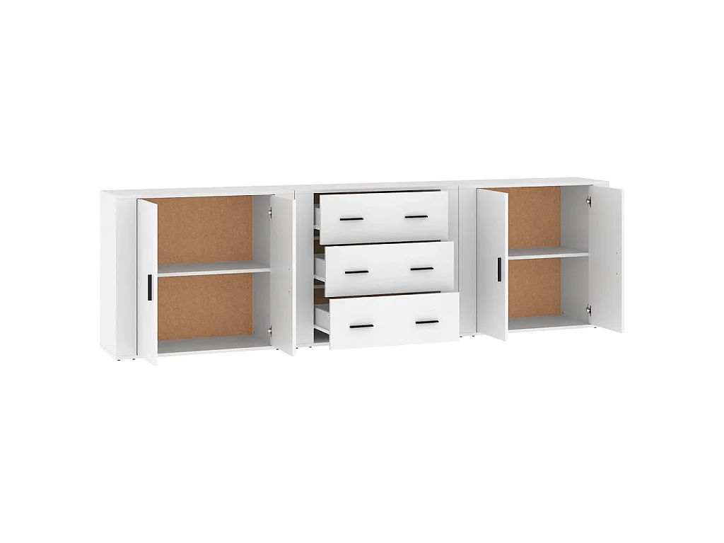 Buffets 3 pcs Blanc Bois d'ingénierie EGER80833