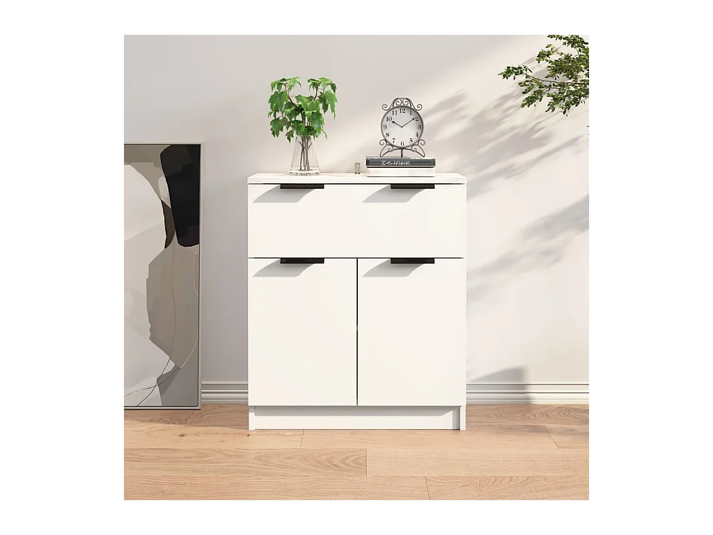 Buffet Blanc 60x30x70 cm Bois d'ingénierie EGER94943