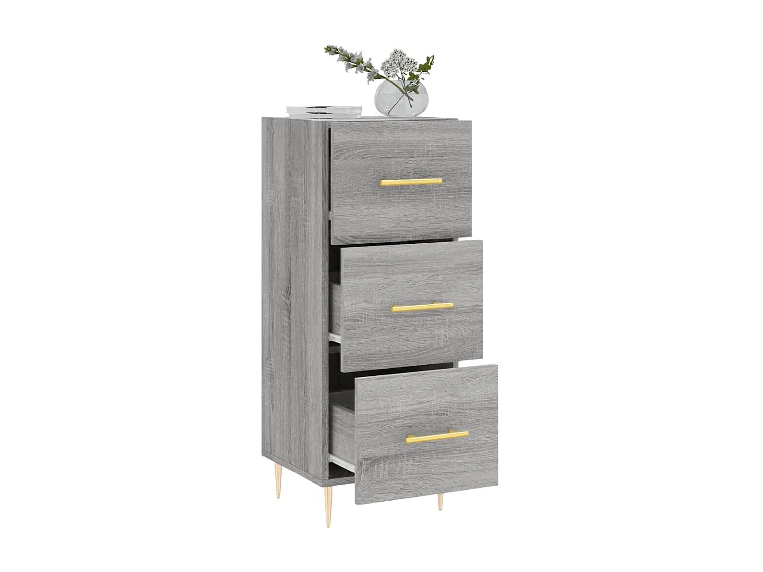 Buffet Sonoma gris 34,5x34x90 cm Bois d'ingénierie QWE21901