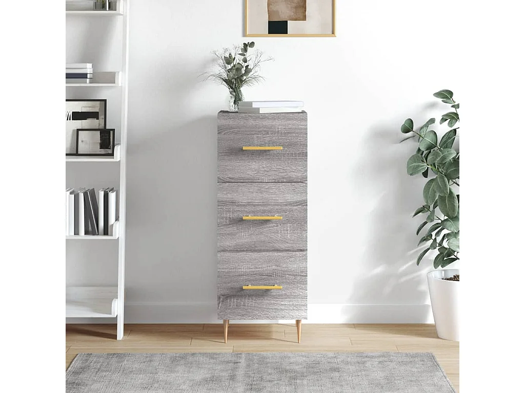 Aparador madera de ingeniería gris Sonoma 34,5x34x90 cm ES16456