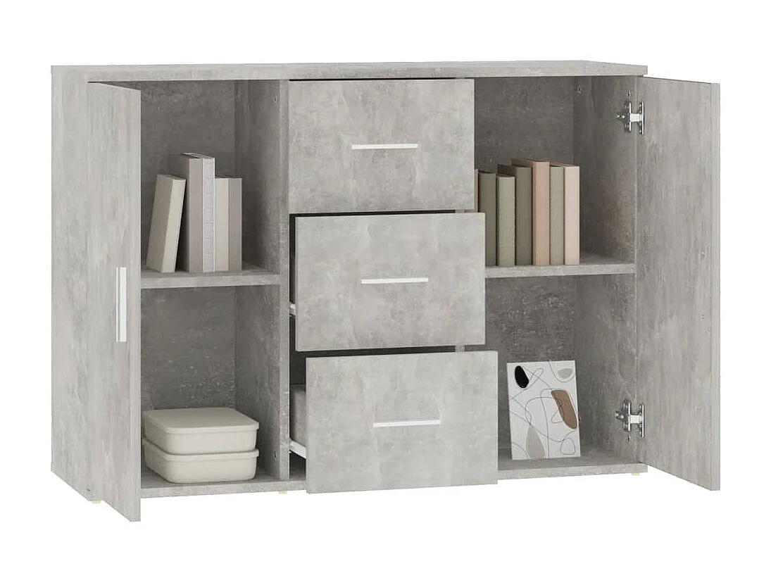 Buffet Gris béton 91x29,5x65 cm Bois d'ingénierie EGER85724