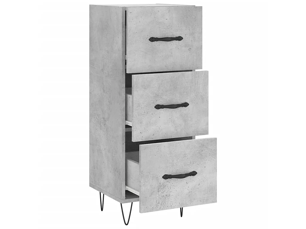 Buffet Gris béton 34,5x34x90 cm Bois d'ingénierie QWE20309