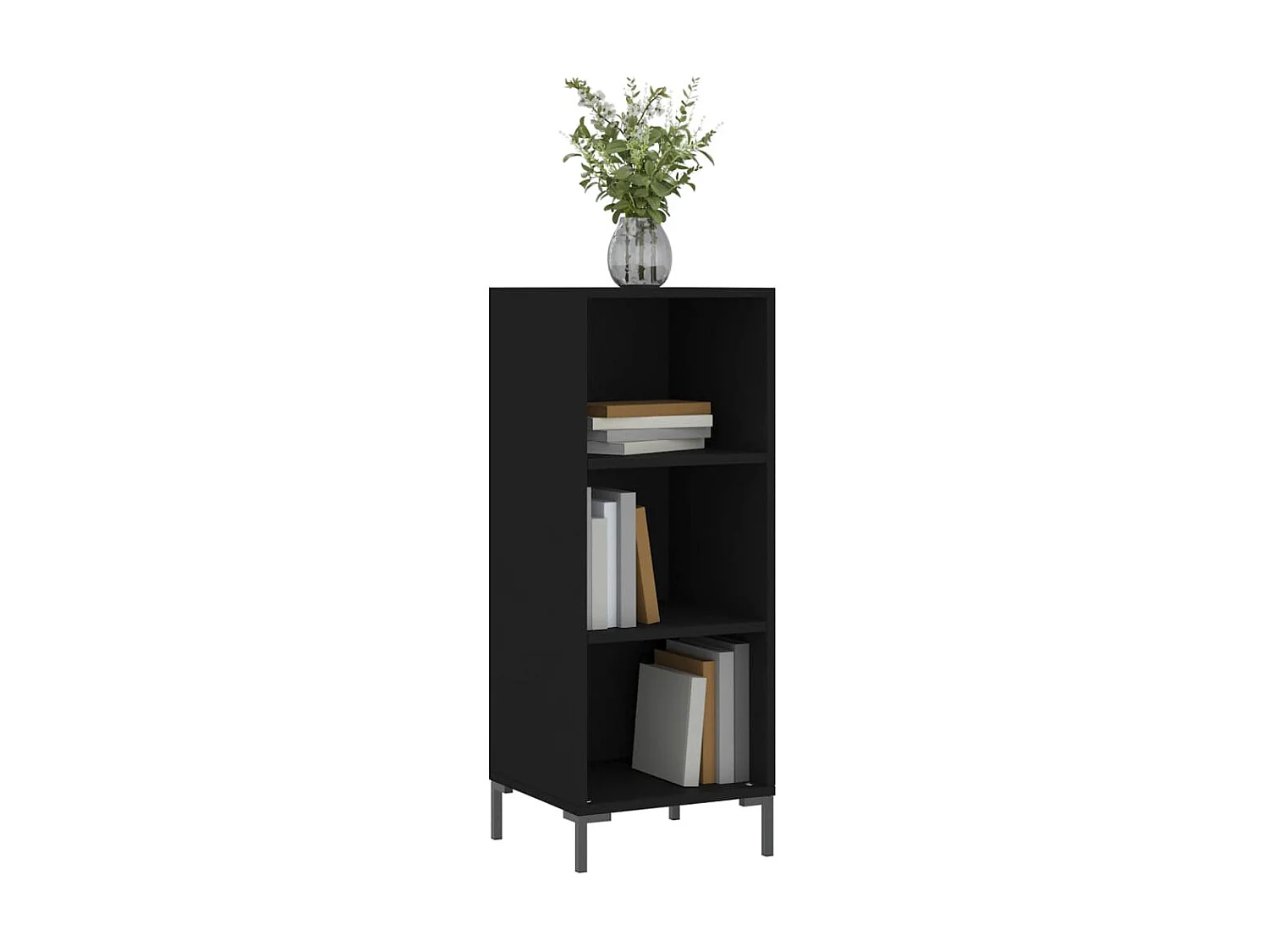 Buffet noir 34,5x32,5x90 cm bois d'ingénierie QWE69095