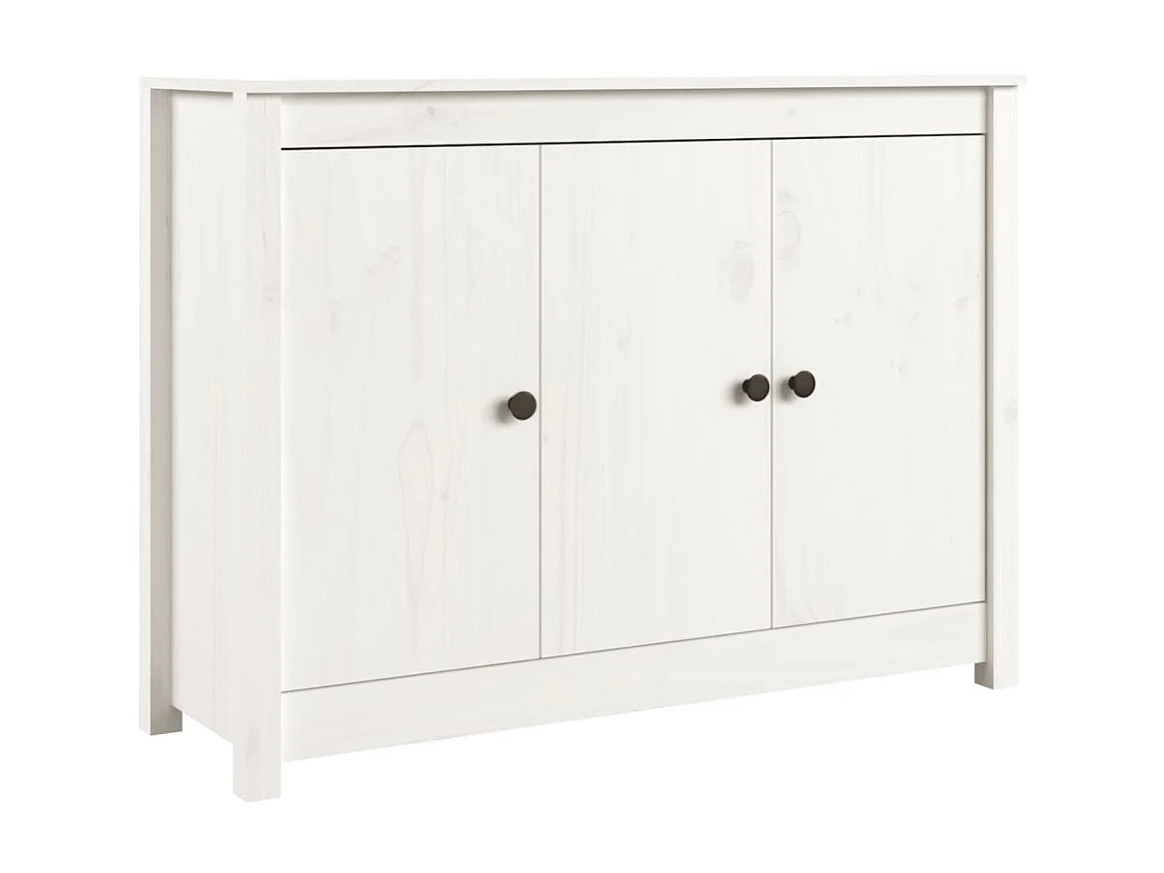 Buffet Blanc 100x35x74 cm Bois massif de pin EGER42641