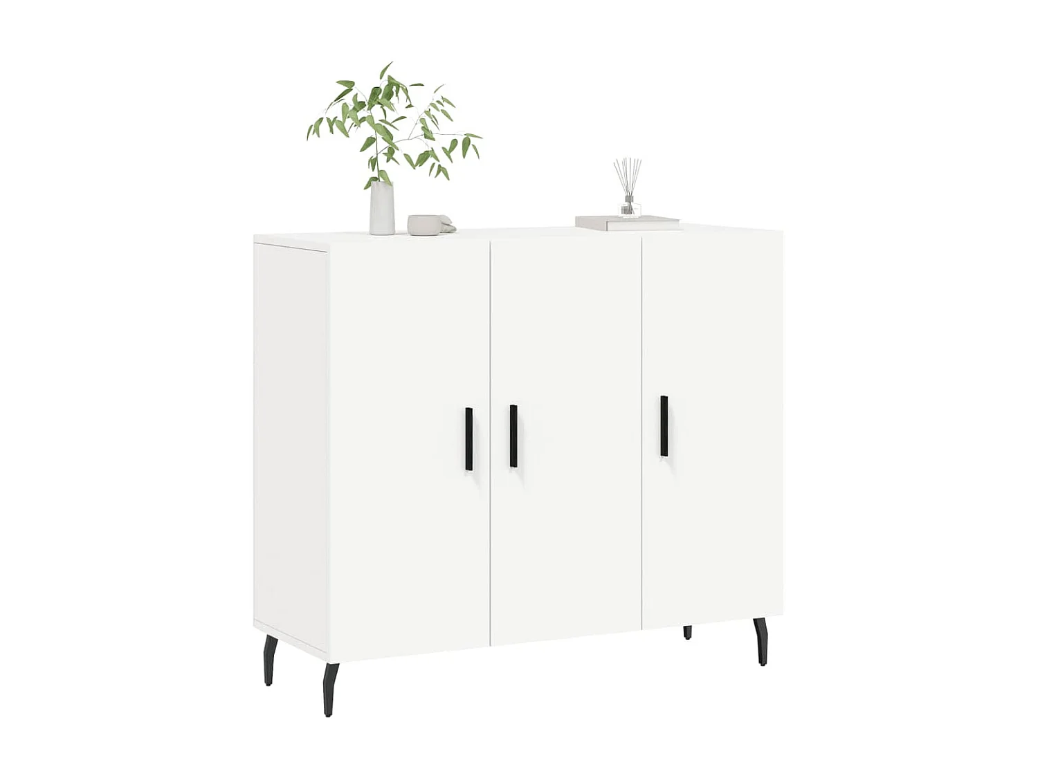 Aparador de madera de ingeniería blanco 90x34x80 cm ES36667