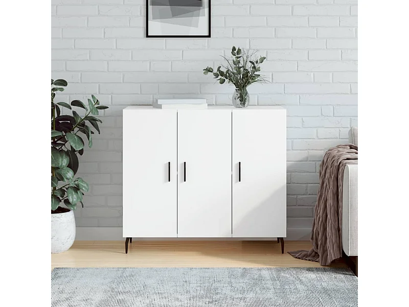 Buffet blanc 90x34x80 cm bois d'ingénierie QWE51680