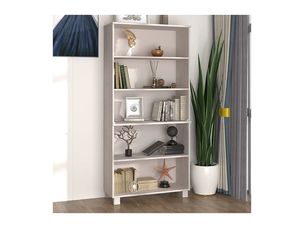 Buffet haut HAMAR Bois massif de pin Blanc EGER42123