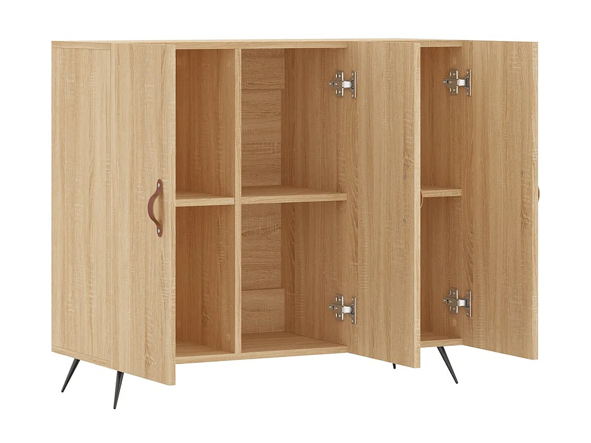 Buffet chêne sonoma 90x34x80 cm bois d'ingénierie QWE38140