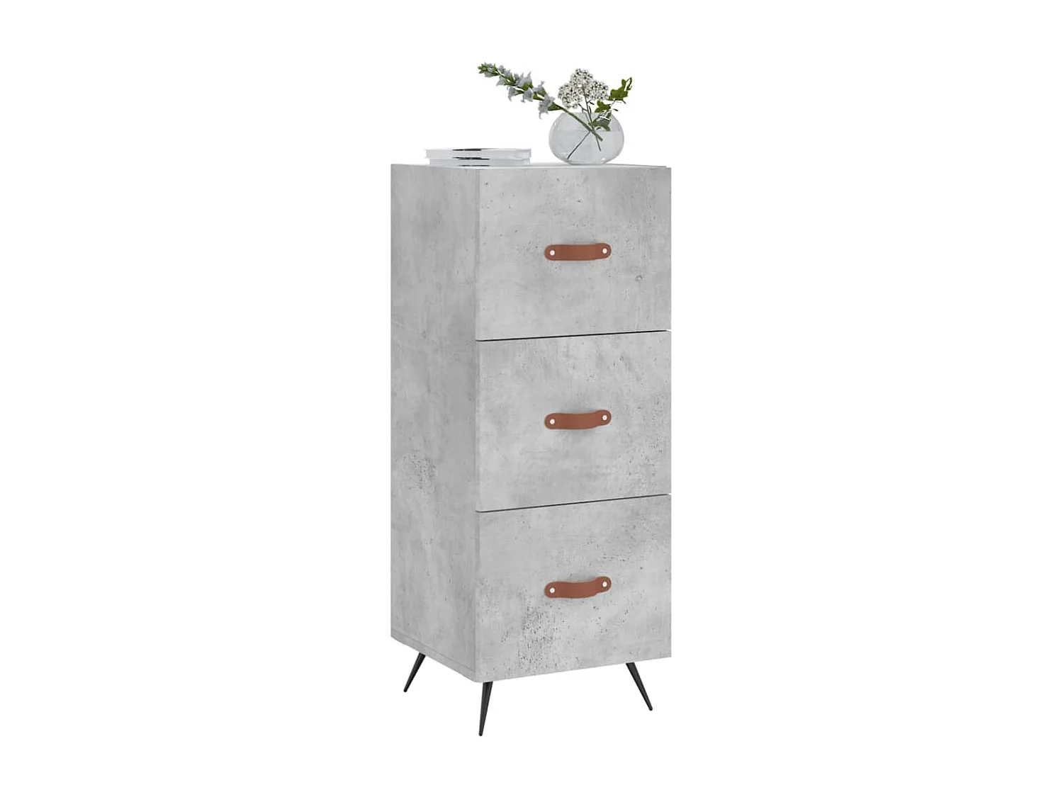 Buffet Gris béton 34,5x34x90 cm Bois d'ingénierie QWE45213