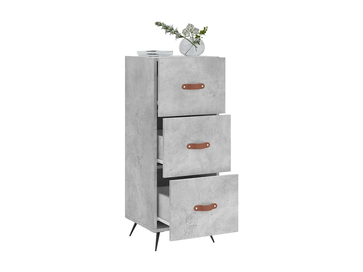 Buffet Gris béton 34,5x34x90 cm Bois d'ingénierie QWE45213