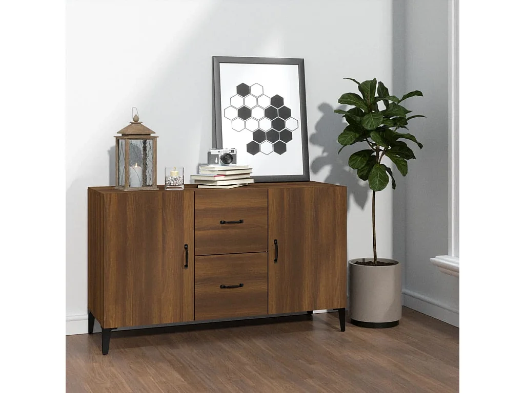 Buffet chêne marron 100x36x60 cm bois d'ingénierie EGER71530