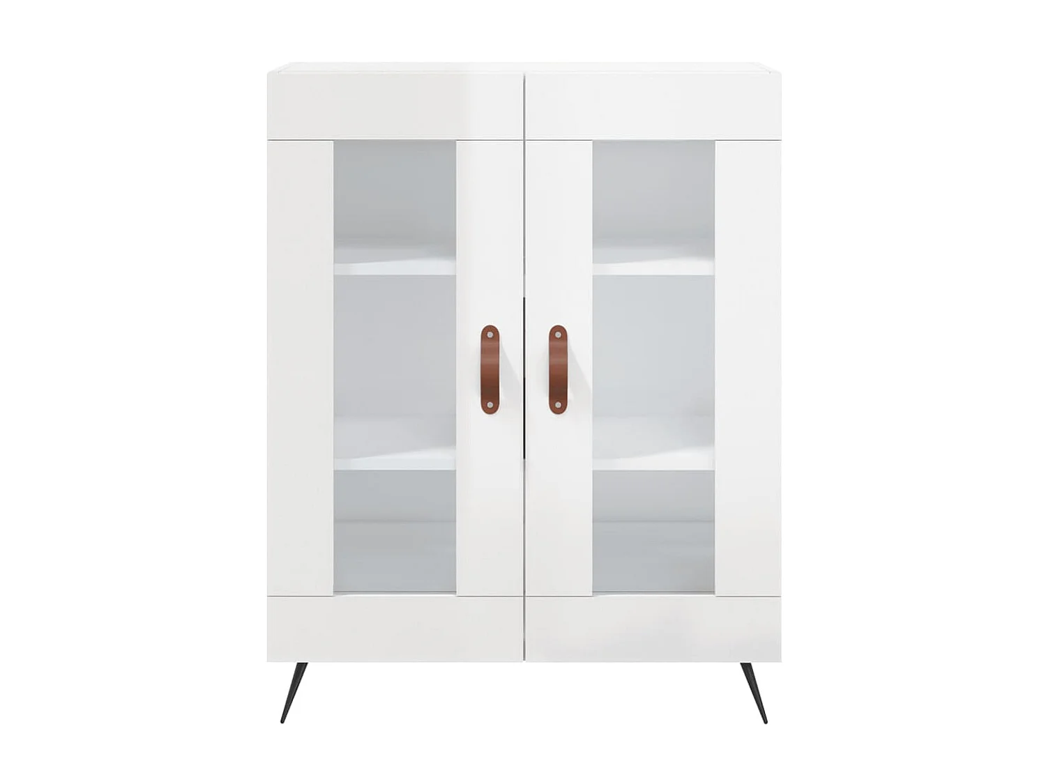 Buffet Blanc brillant 69,5x34x90 cm Bois d'ingénierie QWE78552