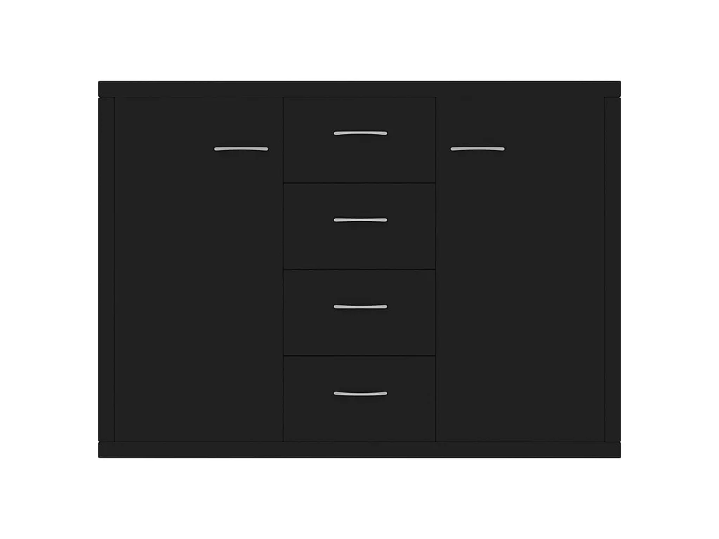 Buffet Noir 88x30x65 cm Aggloméré EGER70333